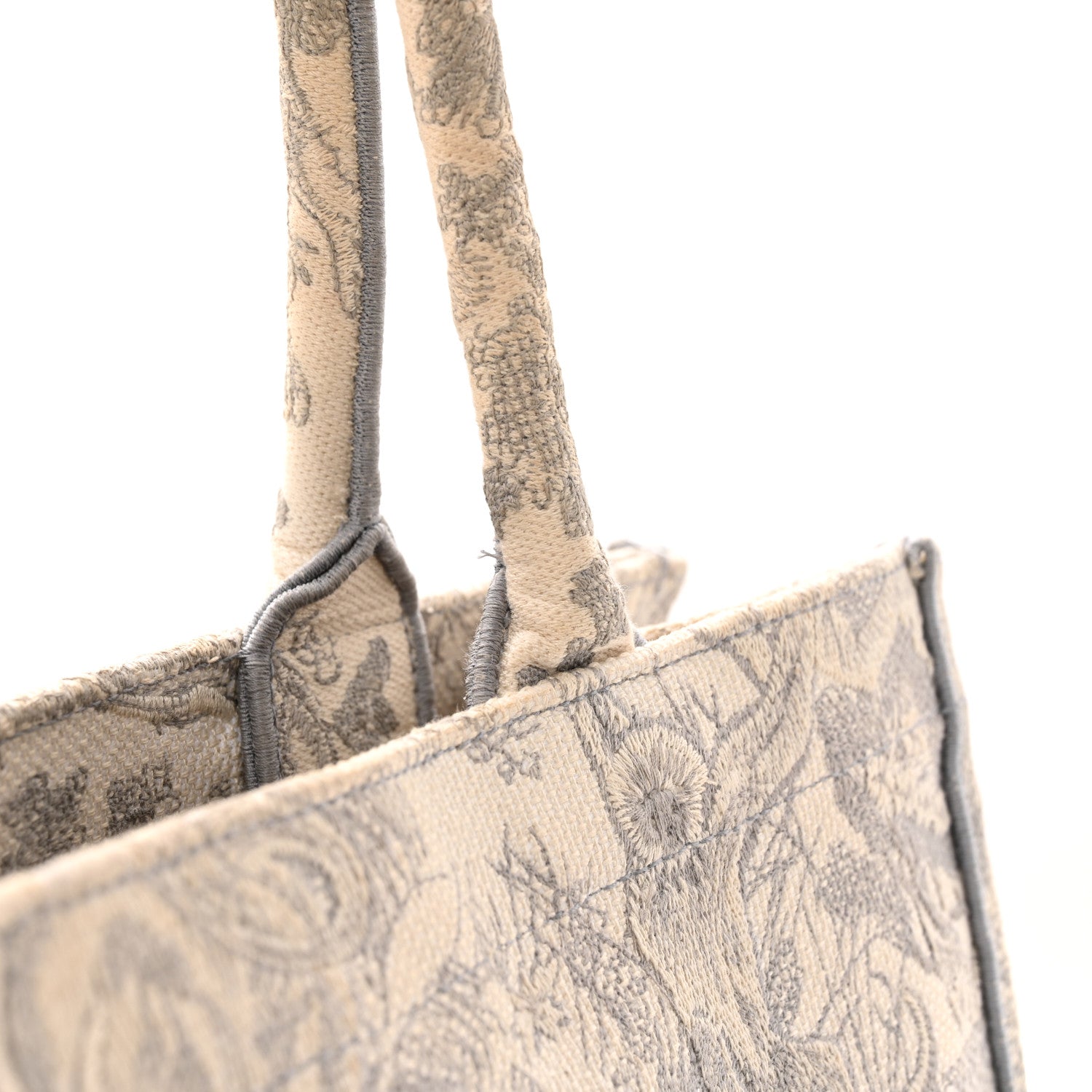 Canvas Embroidered Medium Dioriviera Toile De Jouy Book Tote Gray