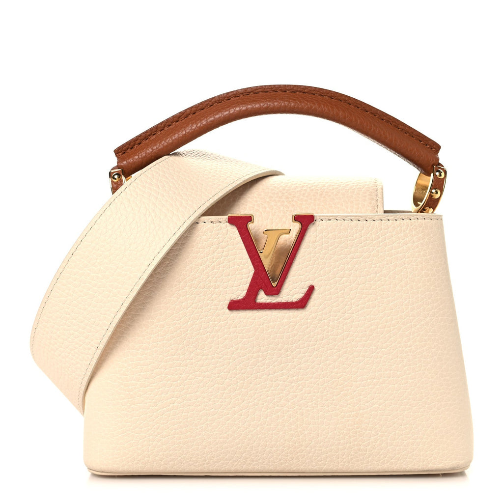 Taurillon Capucines Mini Beige Brown