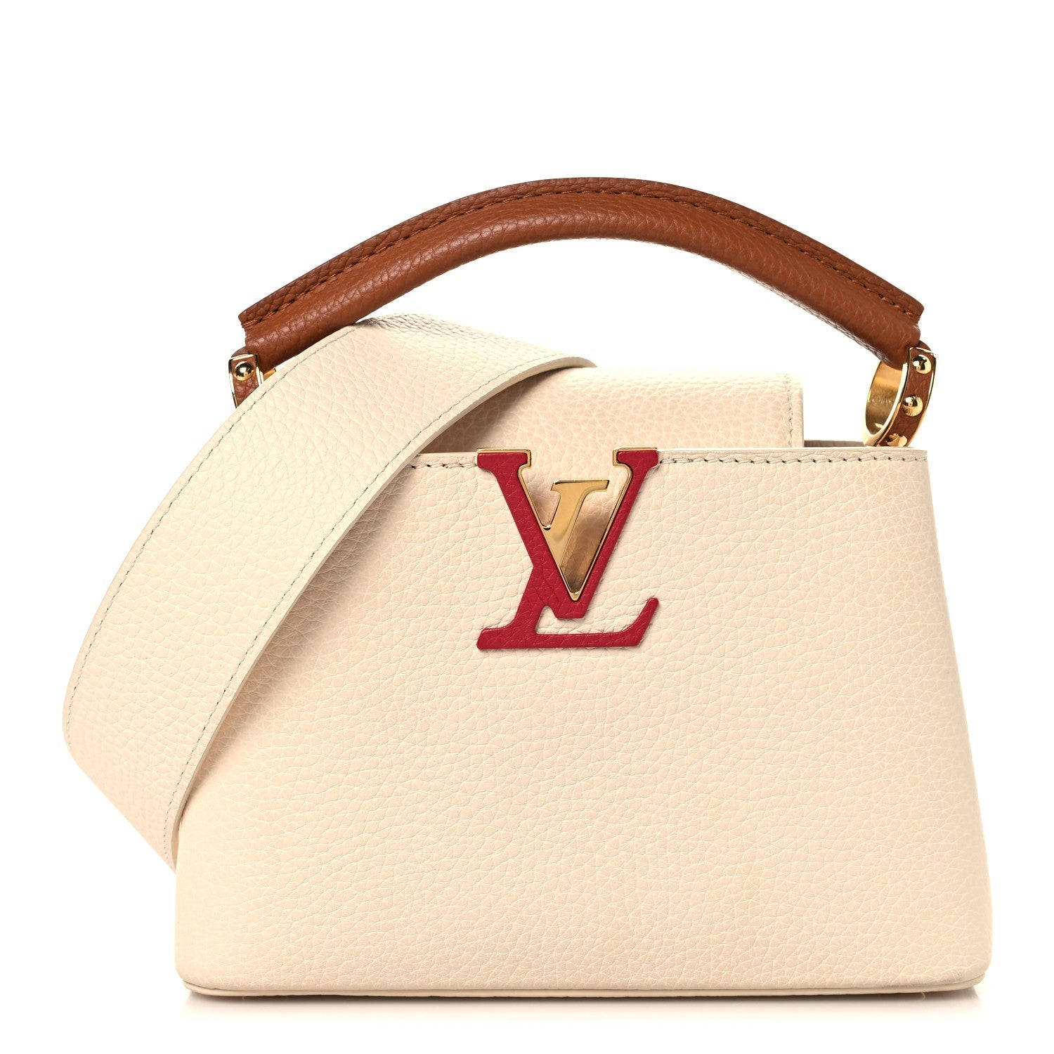 Taurillon Capucines Mini Beige Brown