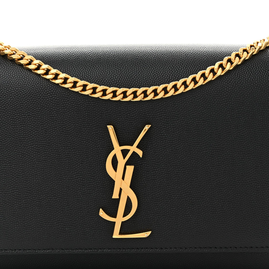 Grain De Poudre Medium Classic Monogram Kate Satchel Black