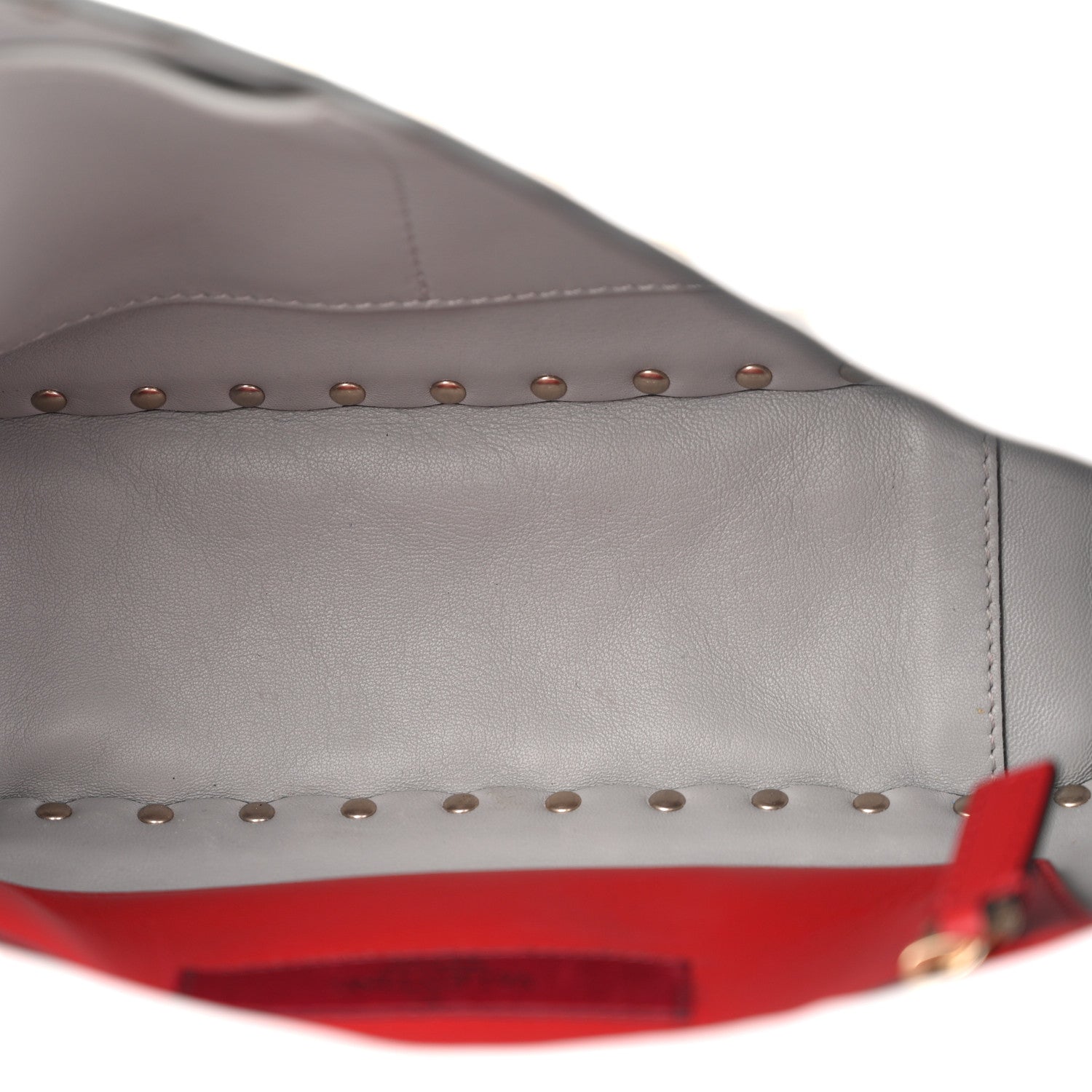 Nappa Medium Rockstud Spike Shoulder Bag Pastel Grey