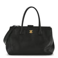Calfskin Cerf Executive Shopper Tote Black