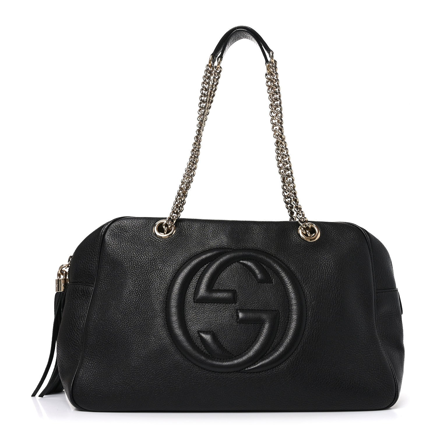 Pebbled Calfskin Medium Soho Bowler Black