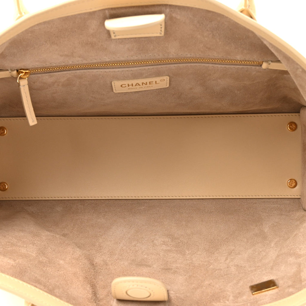 Calfskin Archetype Small Shopping Tote Beige
