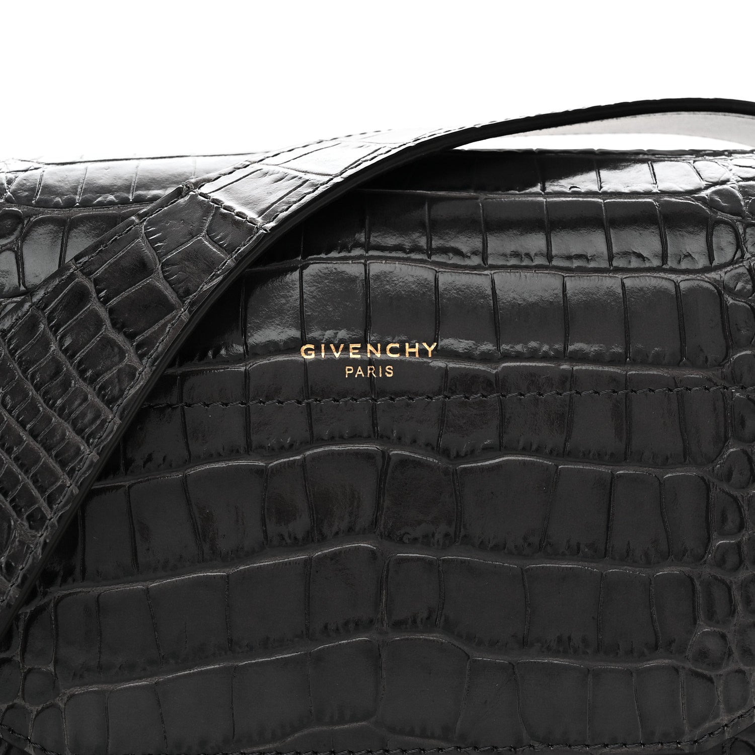 Calfskin Crocodile Embossed Small Eden Storm Grey