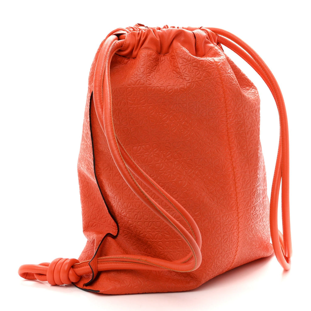Calfskin Embossed Anagram Yago Knot Bag Orange