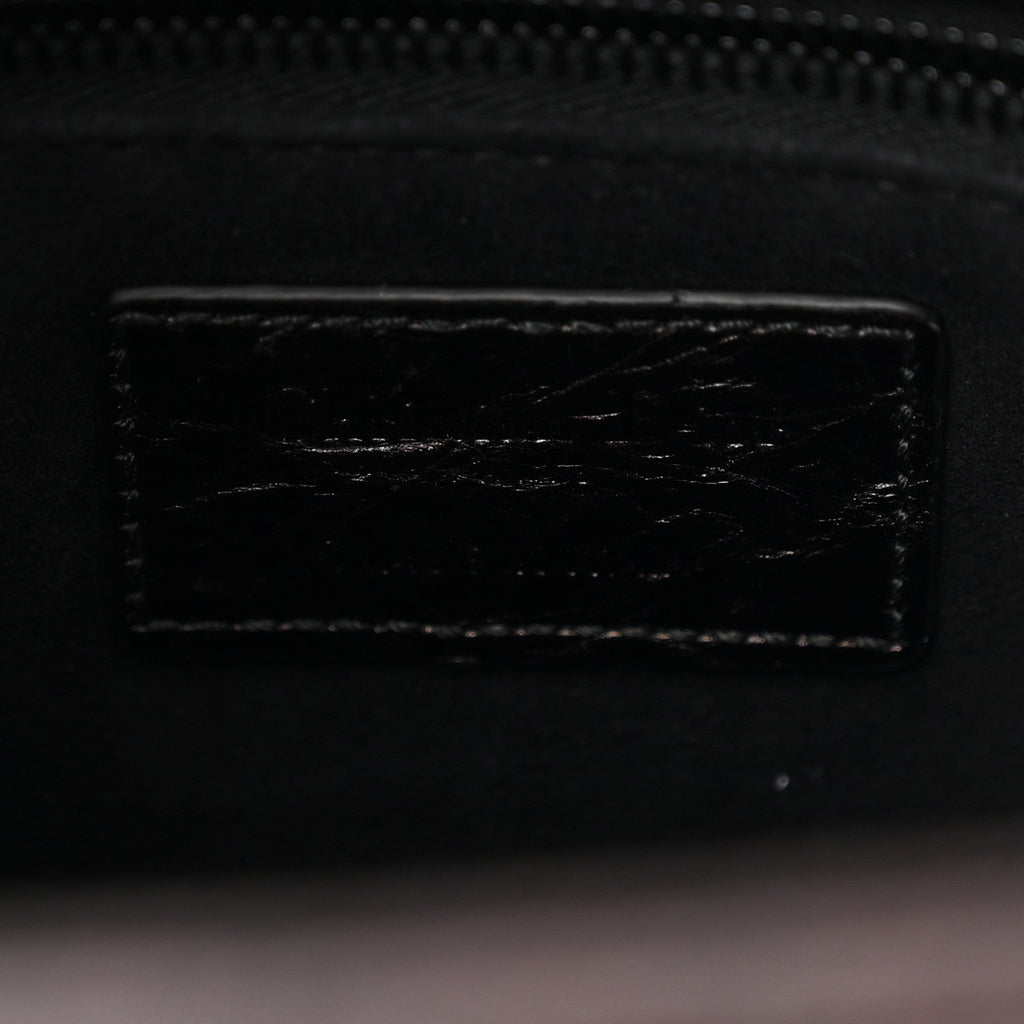 Crinkled Calfskin Cannage Medium Lady Dior Black