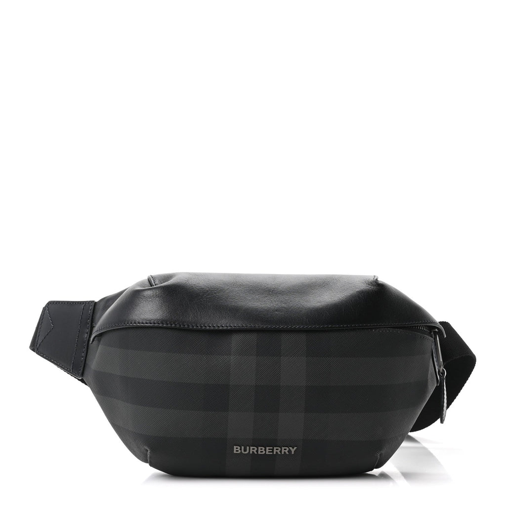 Charcoal Check Calfskin Sonny Bum Bag Charcoal