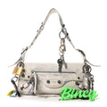 Agneau Arena Charms Small Le Cagole Sling Bag Optic White