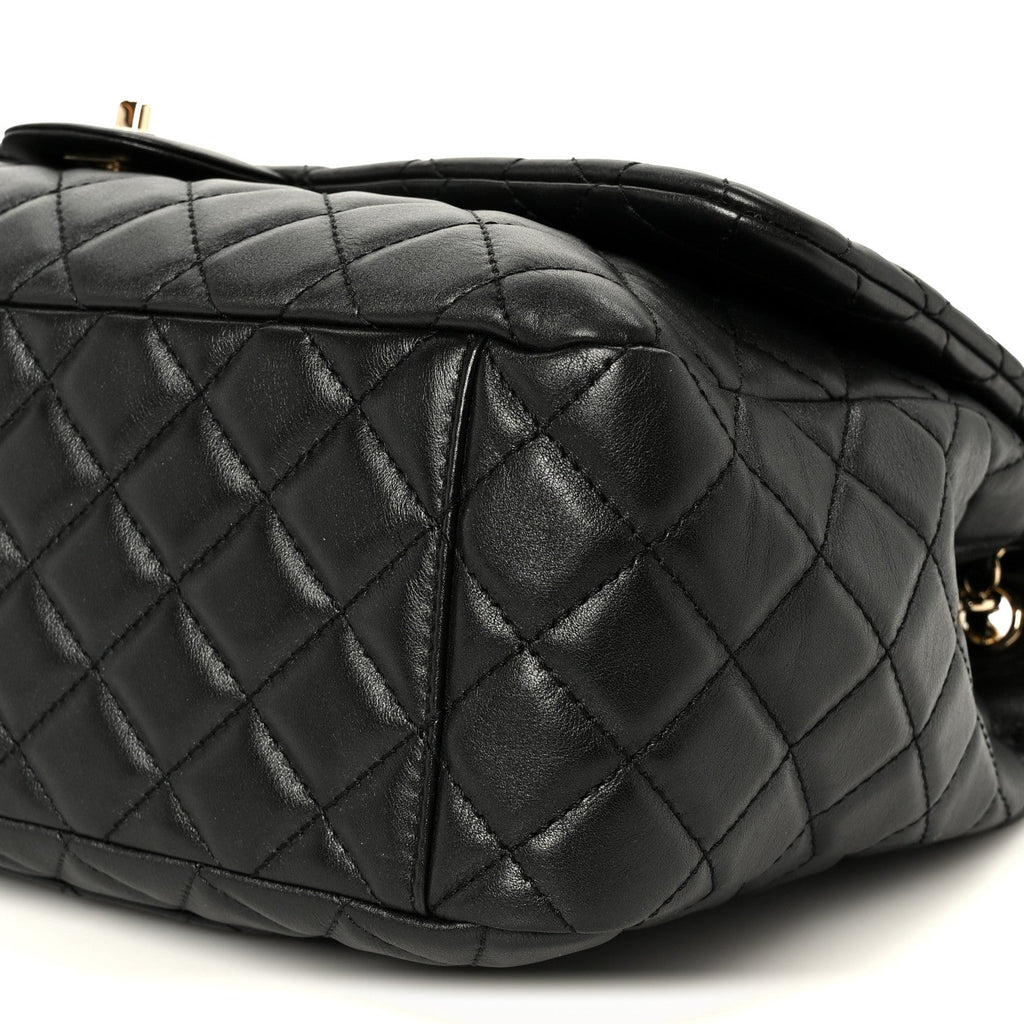Calfskin Quilted Small XXL Travel Flap Bag Black