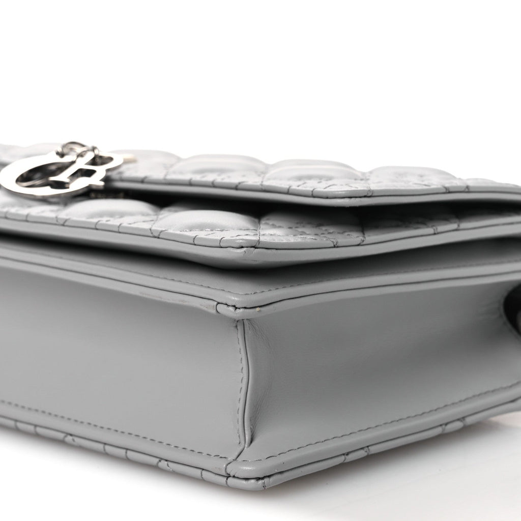 Lambskin Cannage My Dior Top Handle Bag Cloud Blue