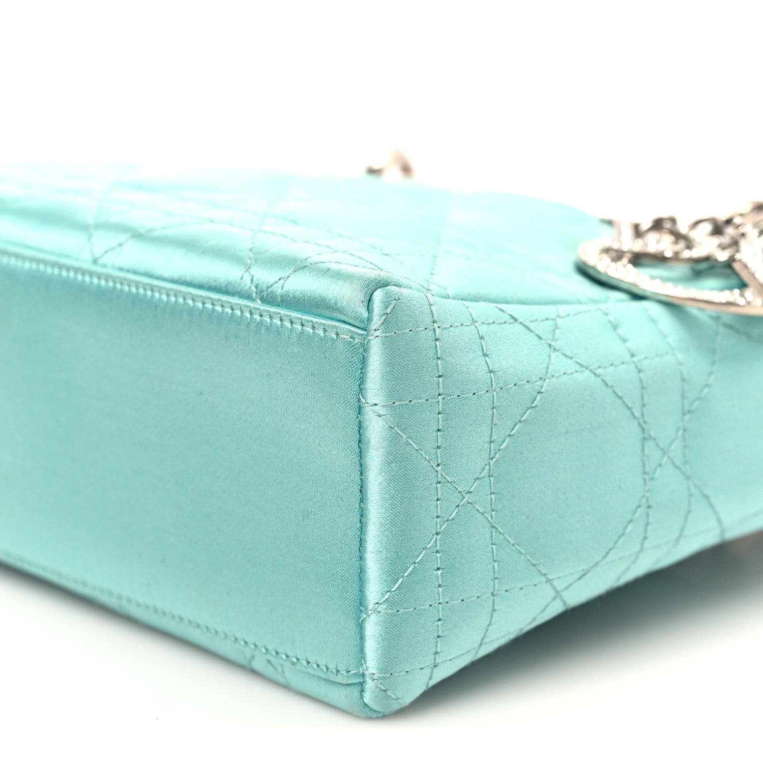 Satin Swarovski Crystal Acrylic PVC Cannage Mini Lady Dior Blue