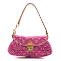 Monogram Denim Mini Pleaty Fuchsia