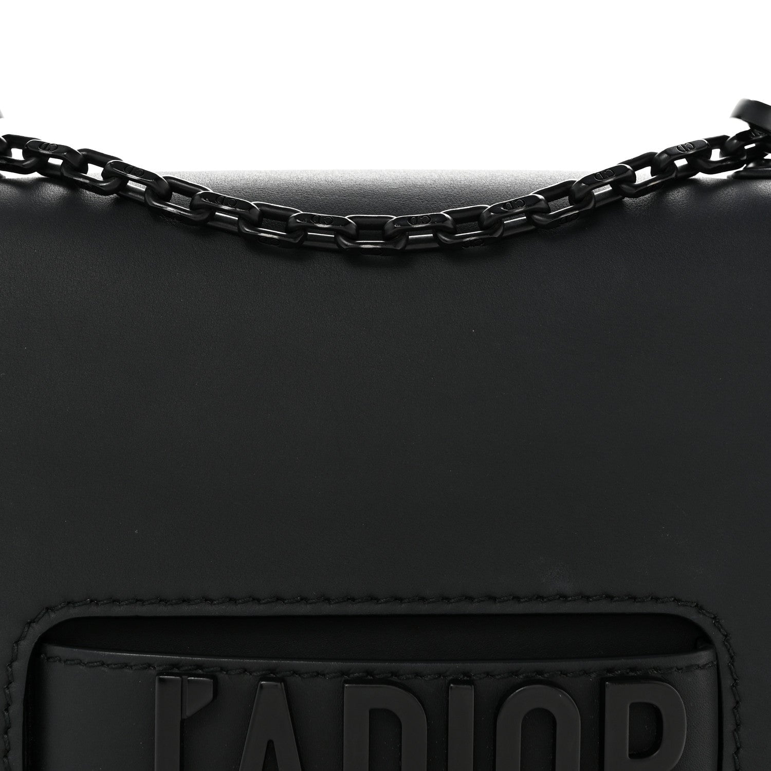 Ultra Matte Calfskin J'Adior Chain Flap Bag Black