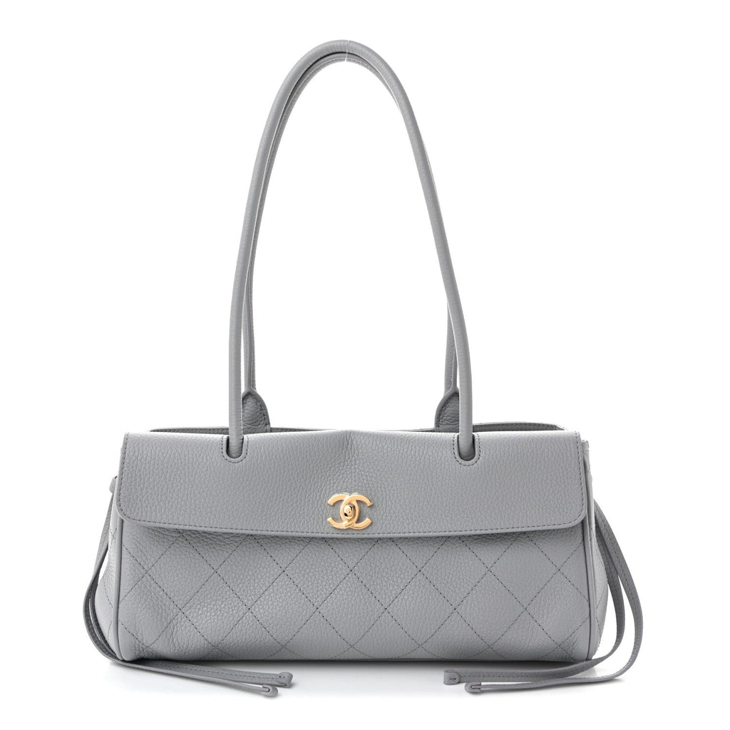 Grained Calfskin Urban Essentials Small Shopping Bag Grey