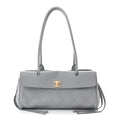 Grained Calfskin Urban Essentials Small Shopping Bag Grey