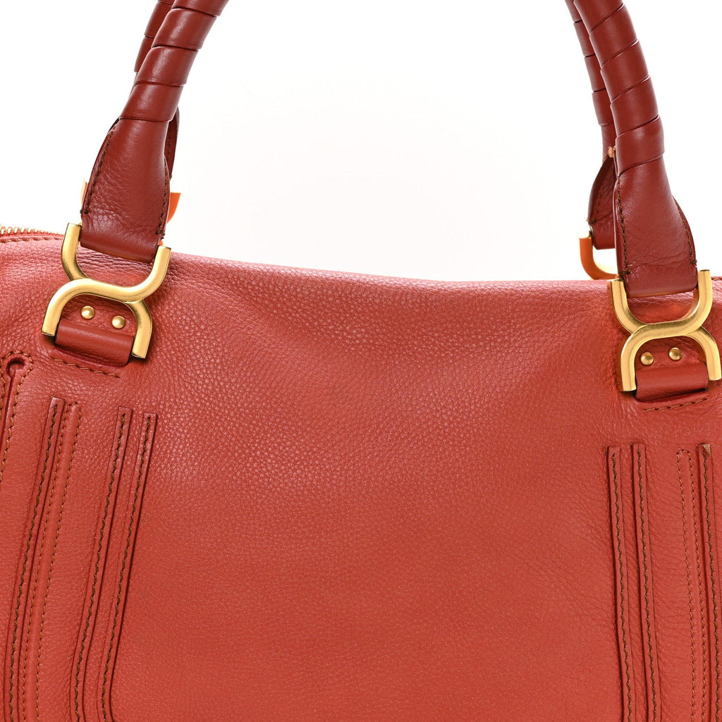 Calfskin Large Marcie Satchel Maple Leaf