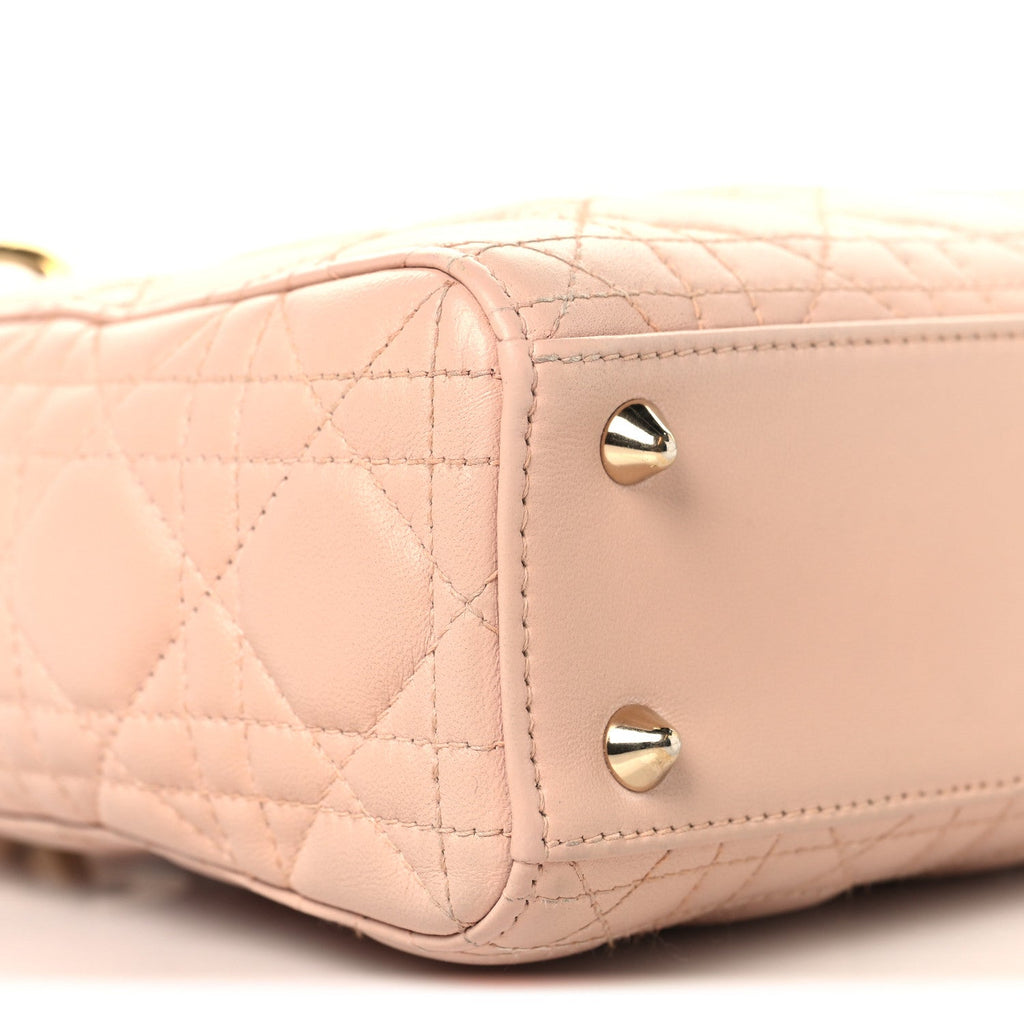 Lambskin Cannage Small Lucky Badges My Lady Dior Light Pink