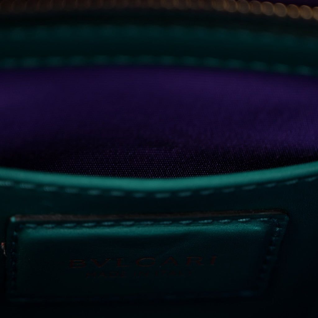 Calfskin Serpenti Forever Snake Strap Crossbody Bag Emerald Green