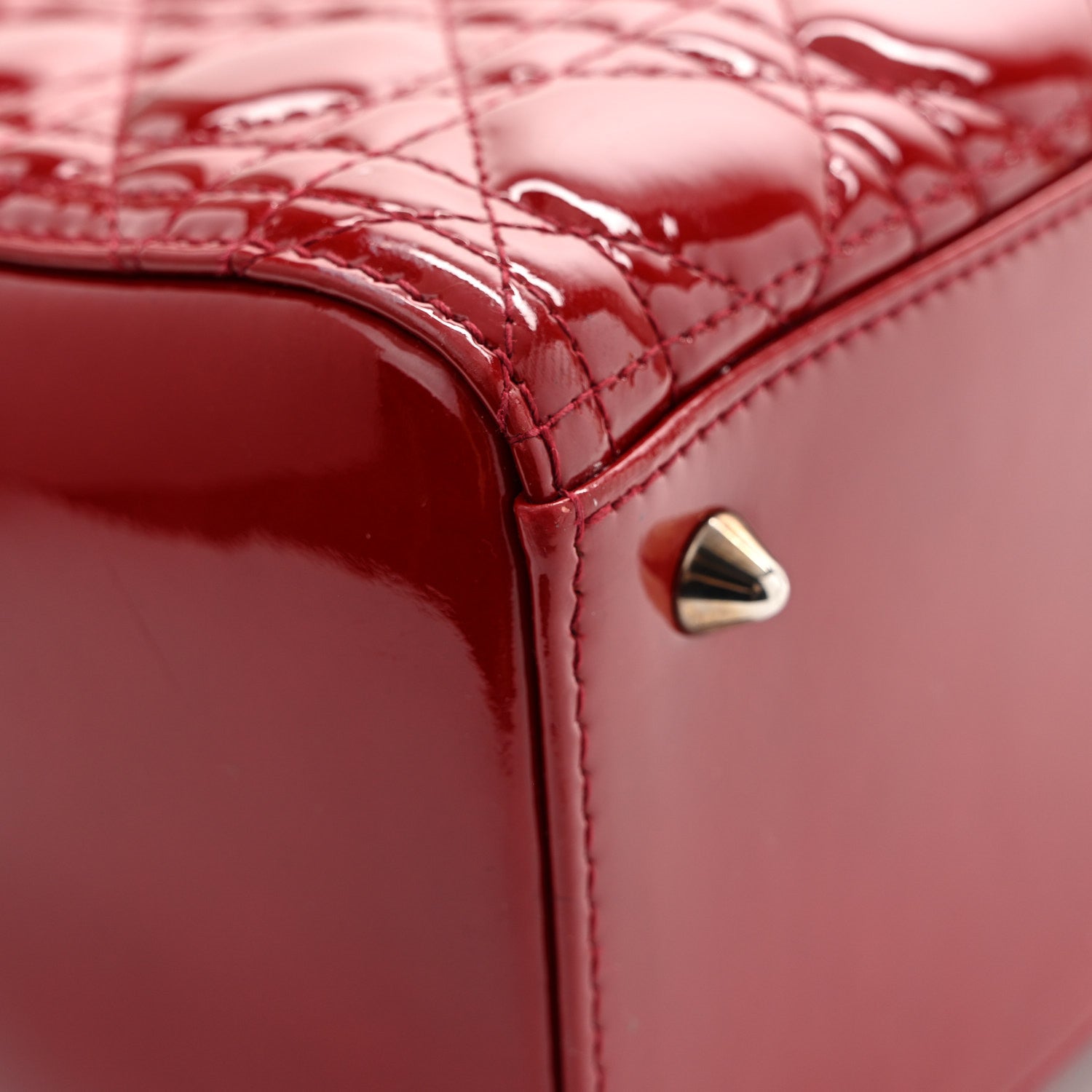 Patent Cannage Medium Lady Dior Red