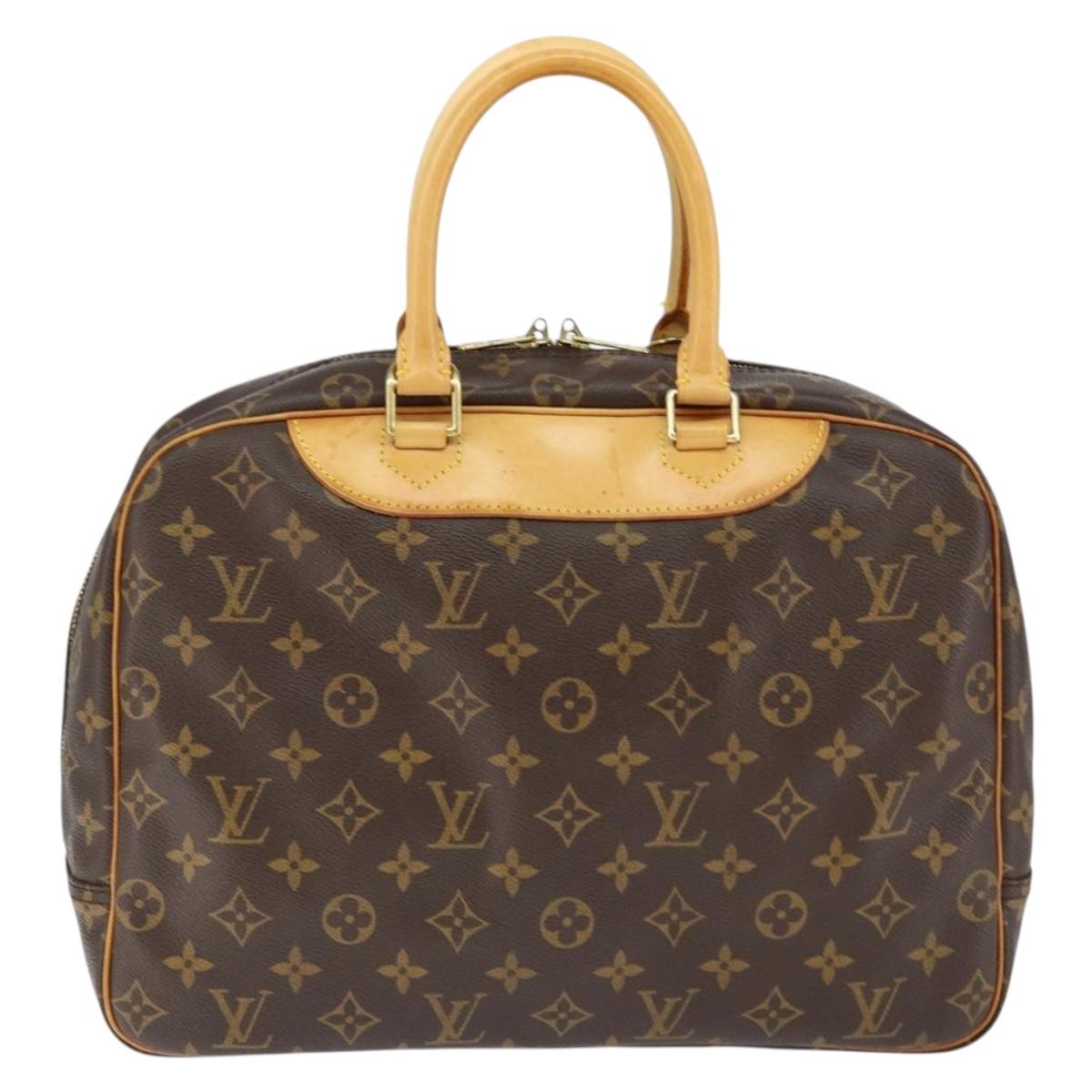 Louis Vuitton Deauville Handbag Monogram Canvas Brown Canvas Handbag (Authentic  )