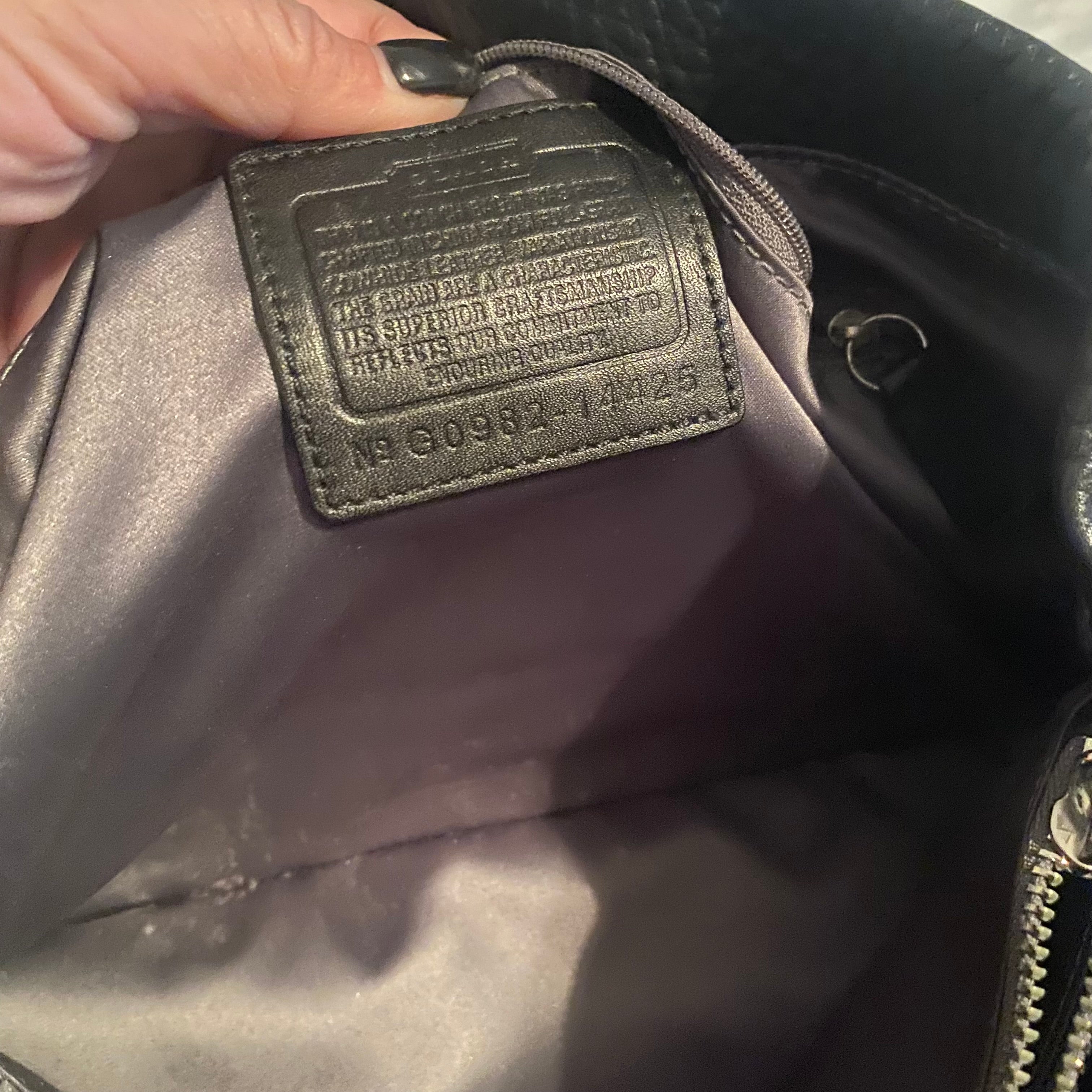 COACH Penelope Pebbled Leather Shoulder Bag Black # 14426