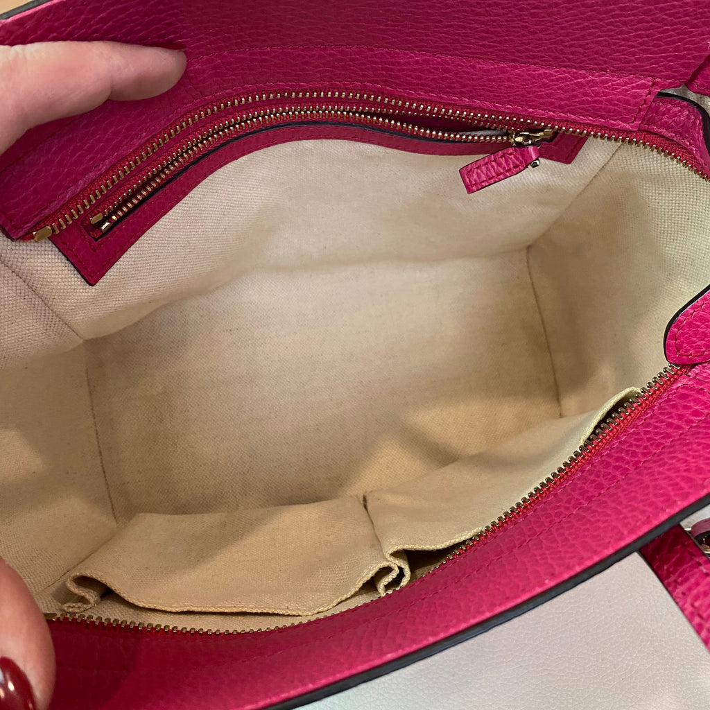 GUCCI Small Leather Swing Tote Crossbody Pink NWOT
