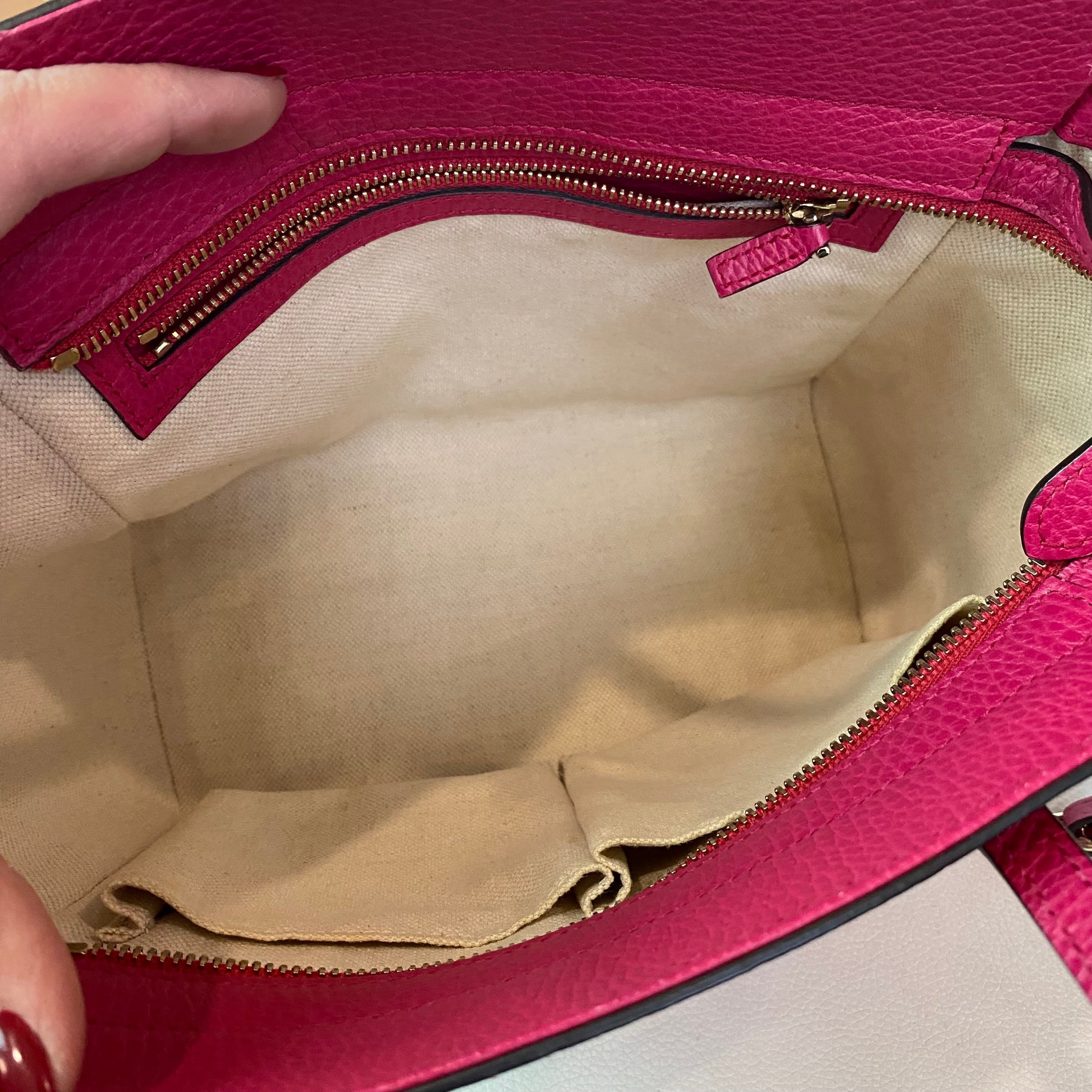 GUCCI Small Leather Swing Tote Crossbody Pink NWOT