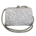 JUDITH LEIBER White/Crystal Shoulder Bag Bridal Handbag