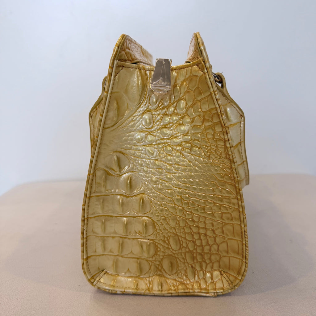 BRAHMIN Cami Lemon Drop Ombre Pearlescent  Leather Crossbody Handbag NWOT
