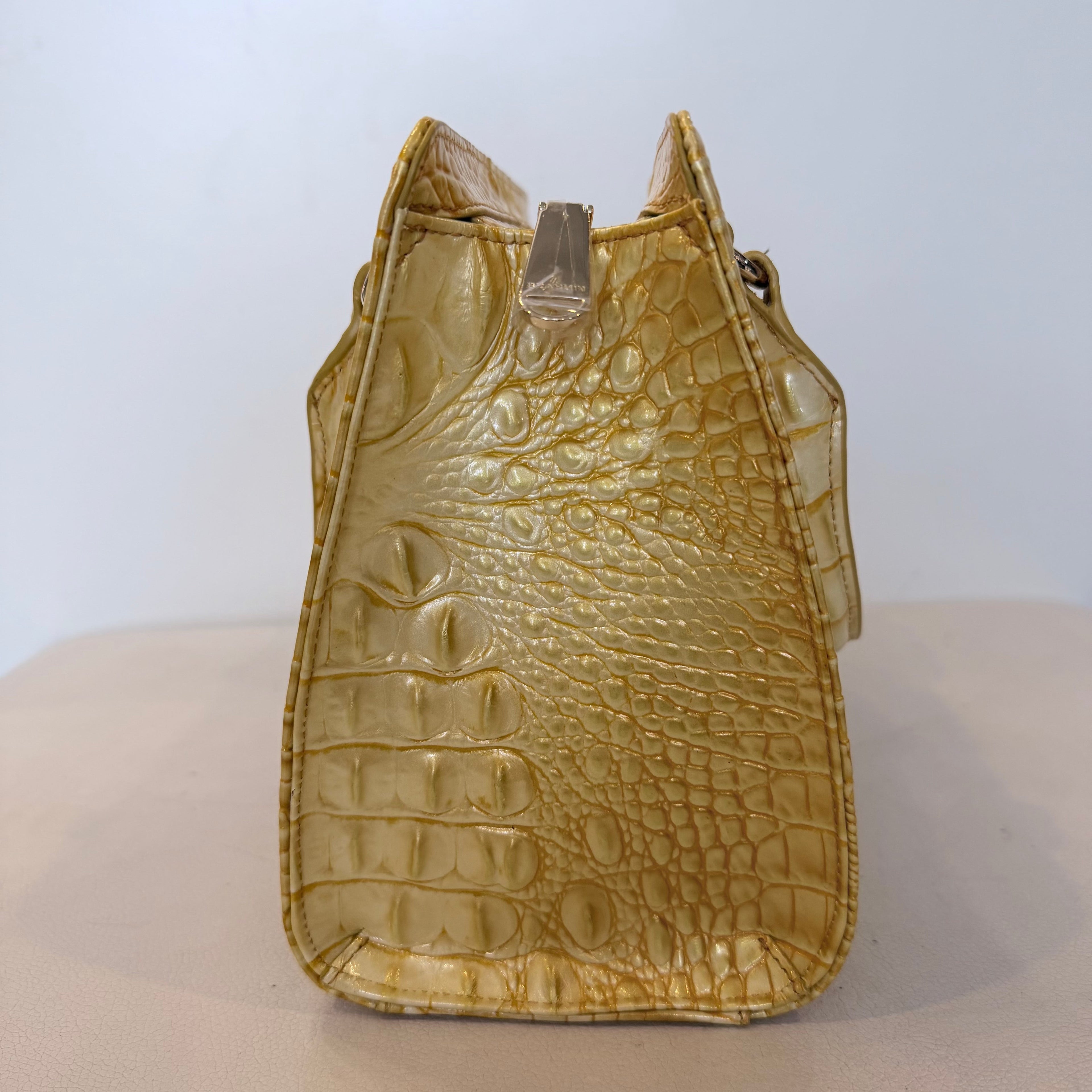 BRAHMIN Cami Lemon Drop Ombre Pearlescent  Leather Crossbody Handbag NWOT