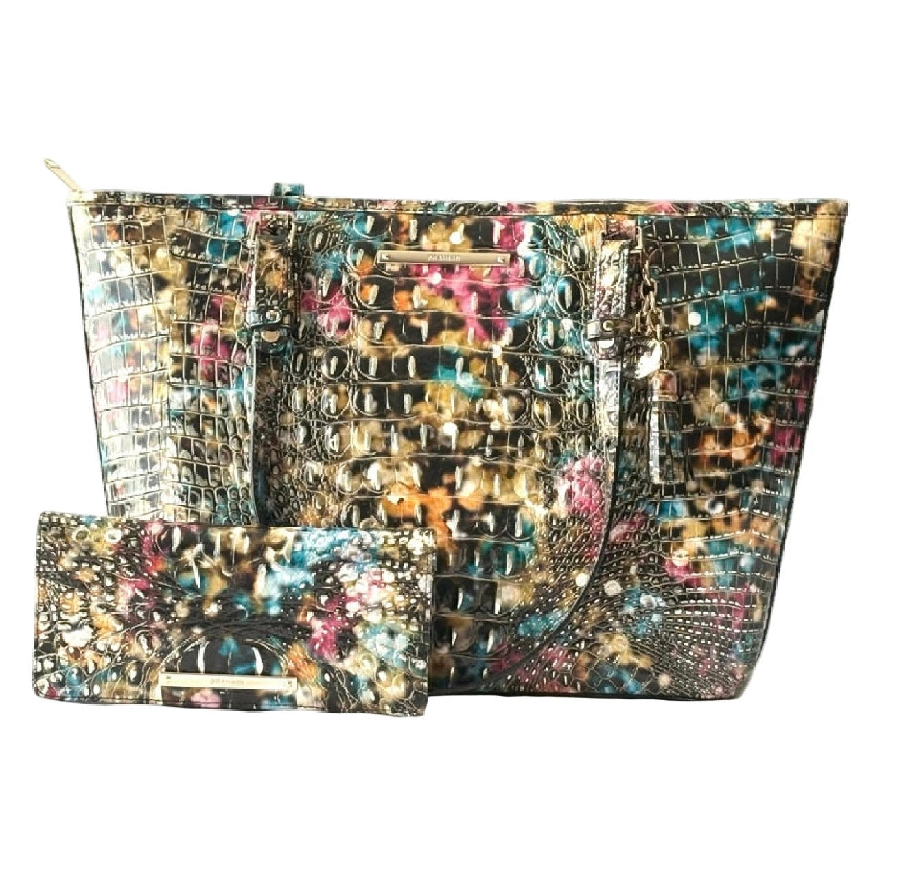 BRAHMIN Medium Asher Tote Retrograde Metallic Leather Shoulder Bag NWOT