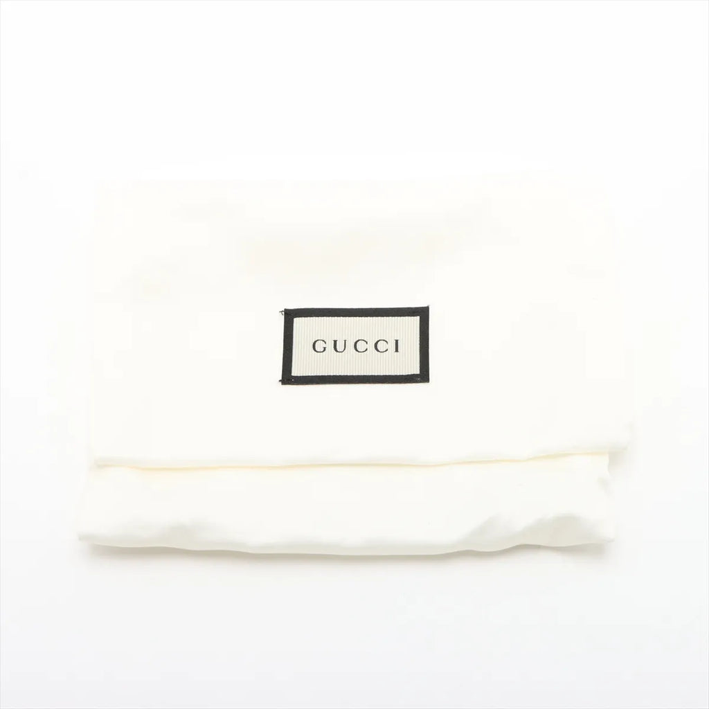 Gucci Ophidia Leather Compact Wallet Beige×Brown