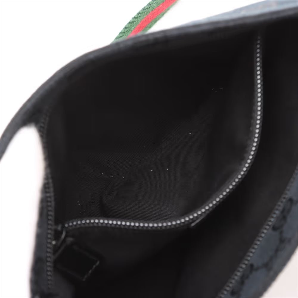 Gucci GG Canvas Leather Shoulder Bag Black