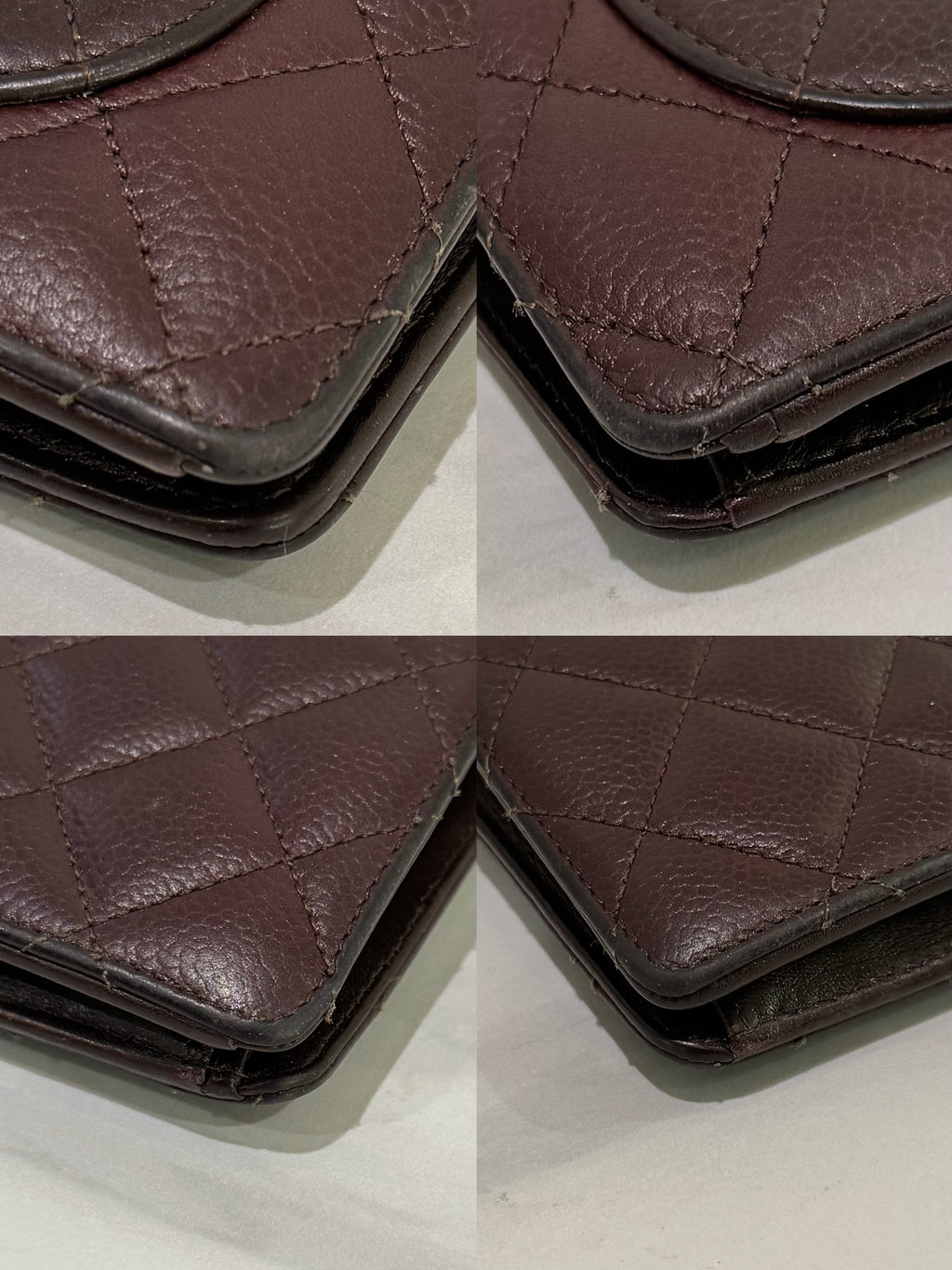 CHANEL LONG WALLET DARK BROWN CAVIAR LEATHER FOLDING WALLET