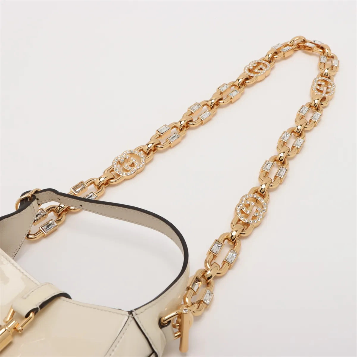 Gucci Jackie 1961 Patent Leather Two-Way Shoulder Bag White