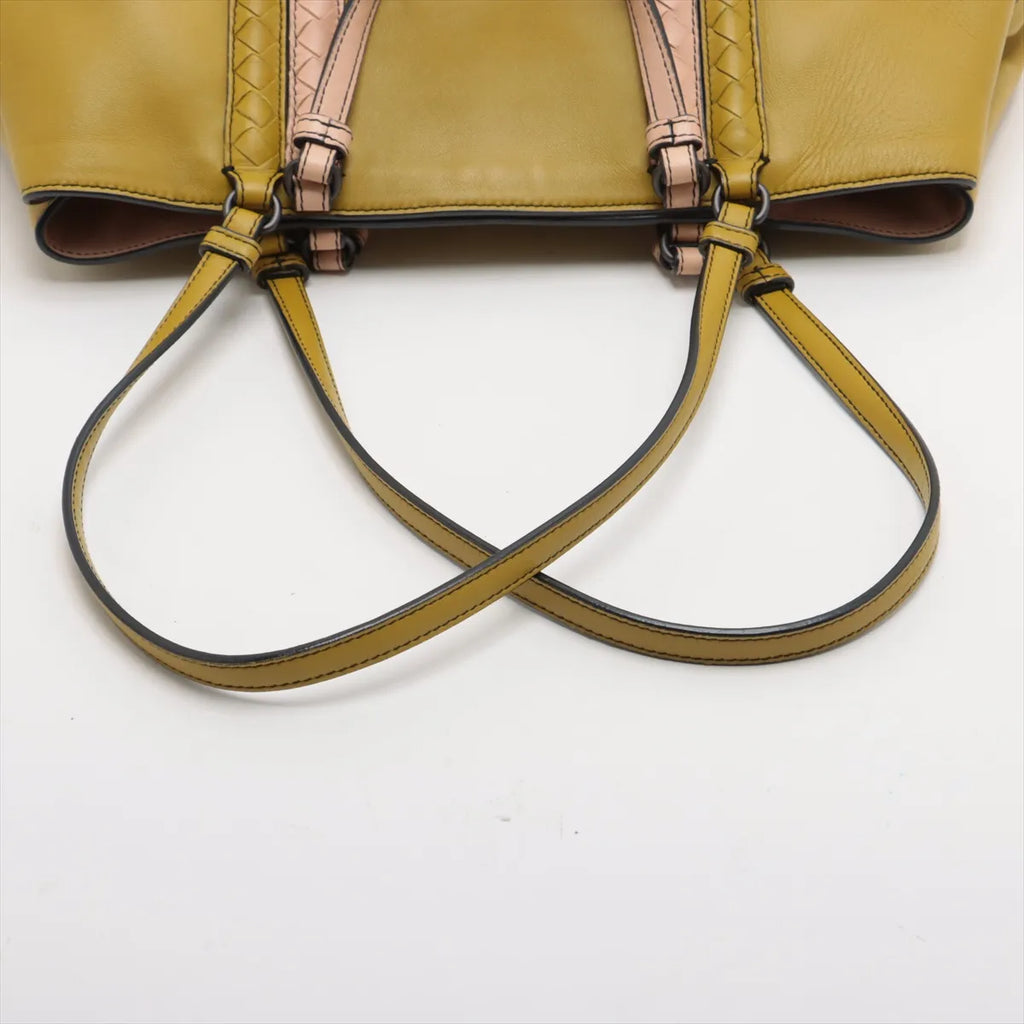 Bottega Veneta Intrecciato Corso Leather Tote Bag Green x Pink