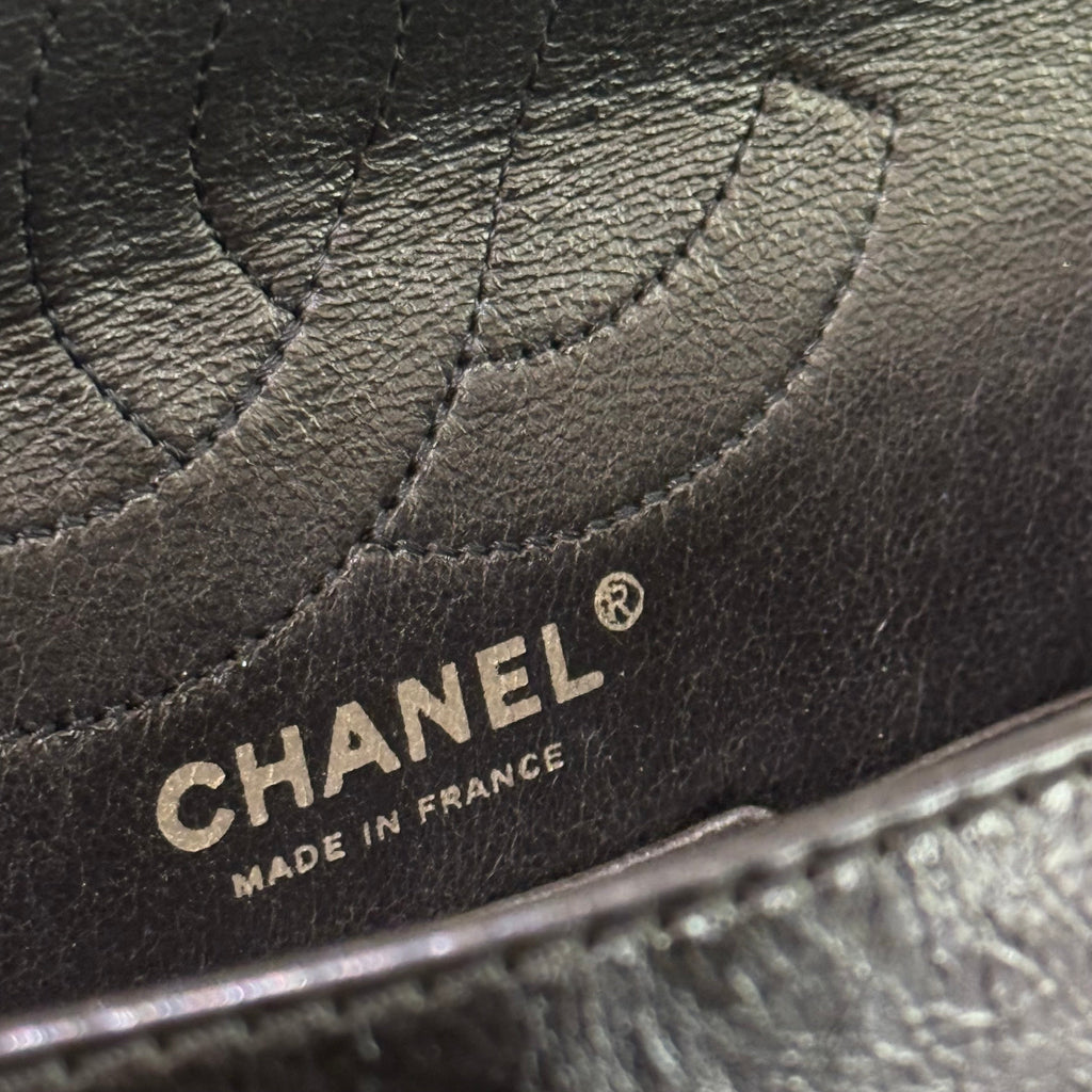 CHANEL 2.55 LARGE SHOULDER BAG DARK NAVY OILED CALFSKIN