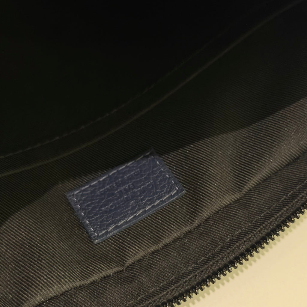 Louis Vuitton Trio Navy Blue & White Embossed Messenger Bag (Missing Coin Pouch)