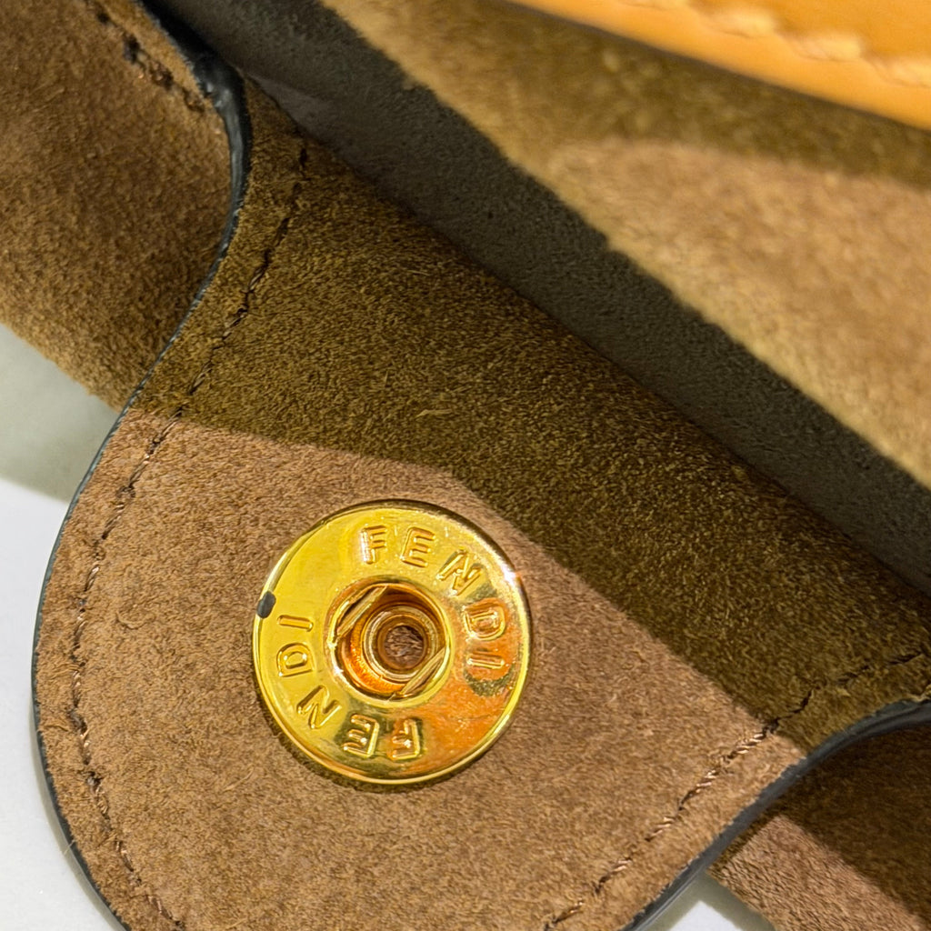 Fendi Flip Leather & Suede Tote Bag