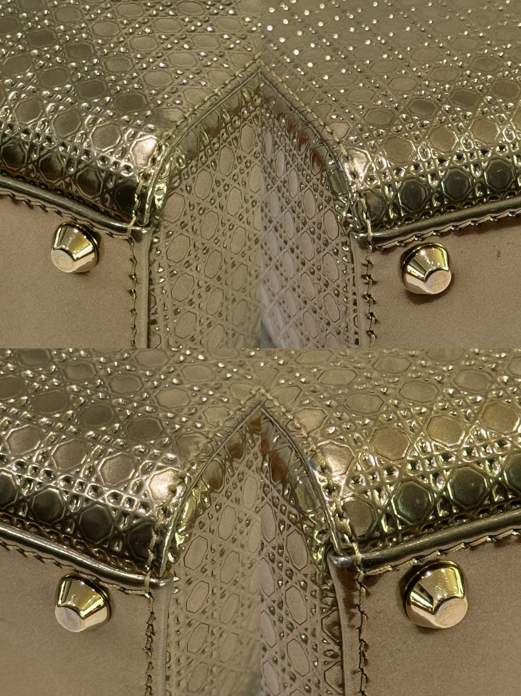 DIOR LADY DIOR SMALL METALLIC LIMITED EDITION HANDBAG (3-GUSSET)