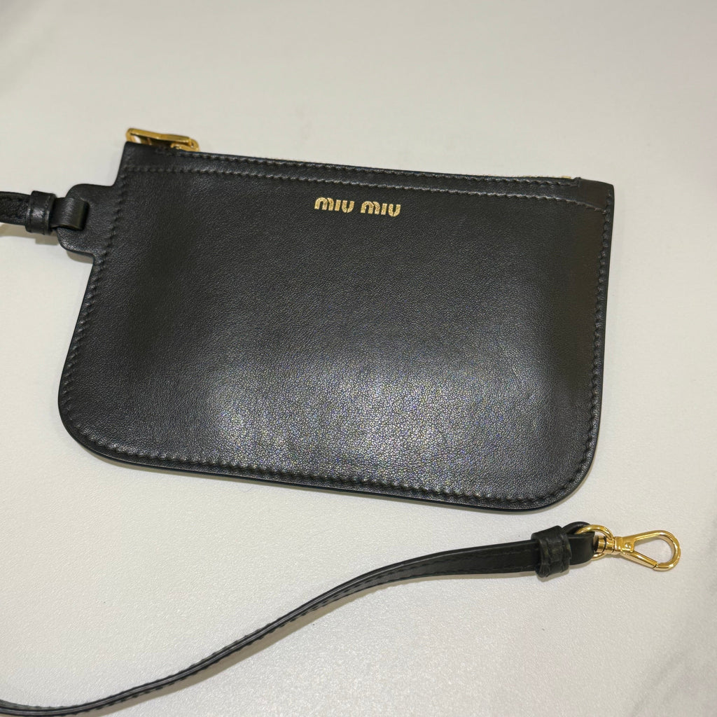 MIUMIU BLACK FLOWER BUCKET BAG