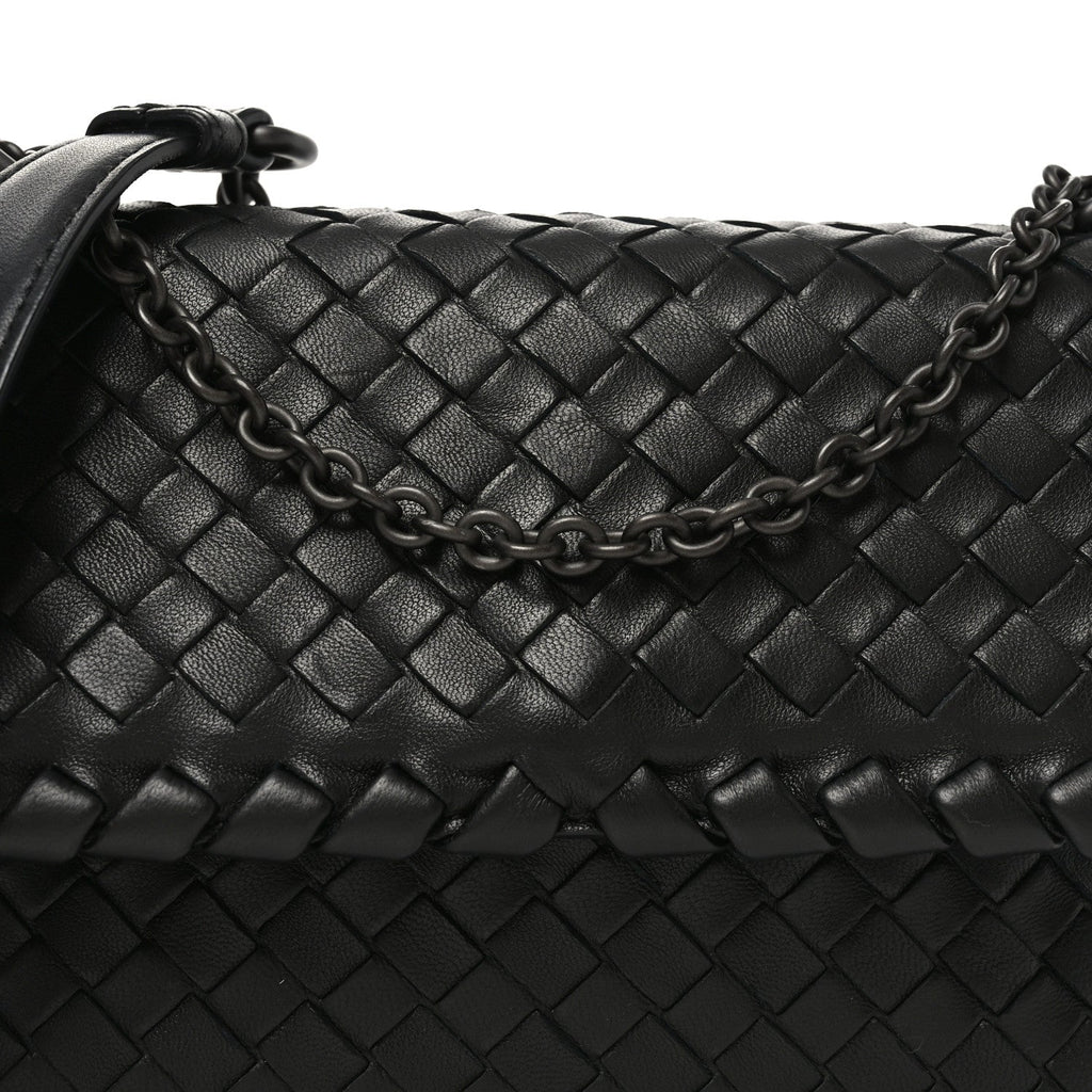 Nappa Intrecciato Baby Olimpia Shoulder Bag Black