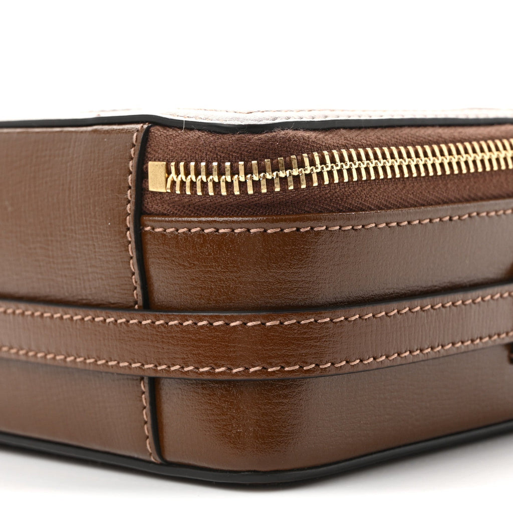 GG Supreme Monogram Azalea Calfskin Mini Retro Interlocking G Mini Shoulder Bag Beige Ebony Brown Sugar