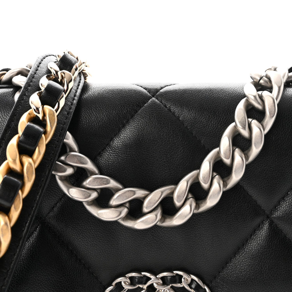 Lambskin Quilted Medium Chanel 19 Flap Black