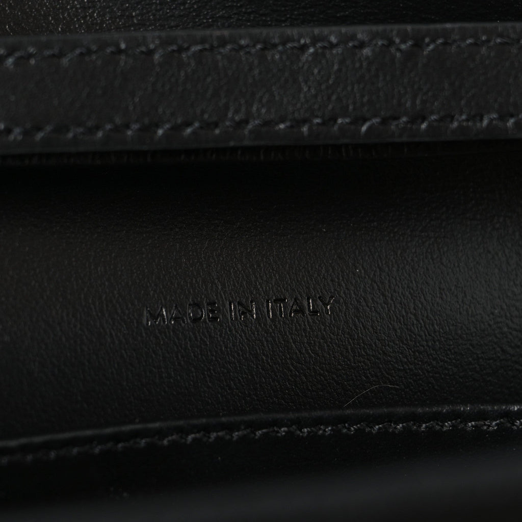 Shiny Calfskin Triomphe Margo Wallet on Chain Black