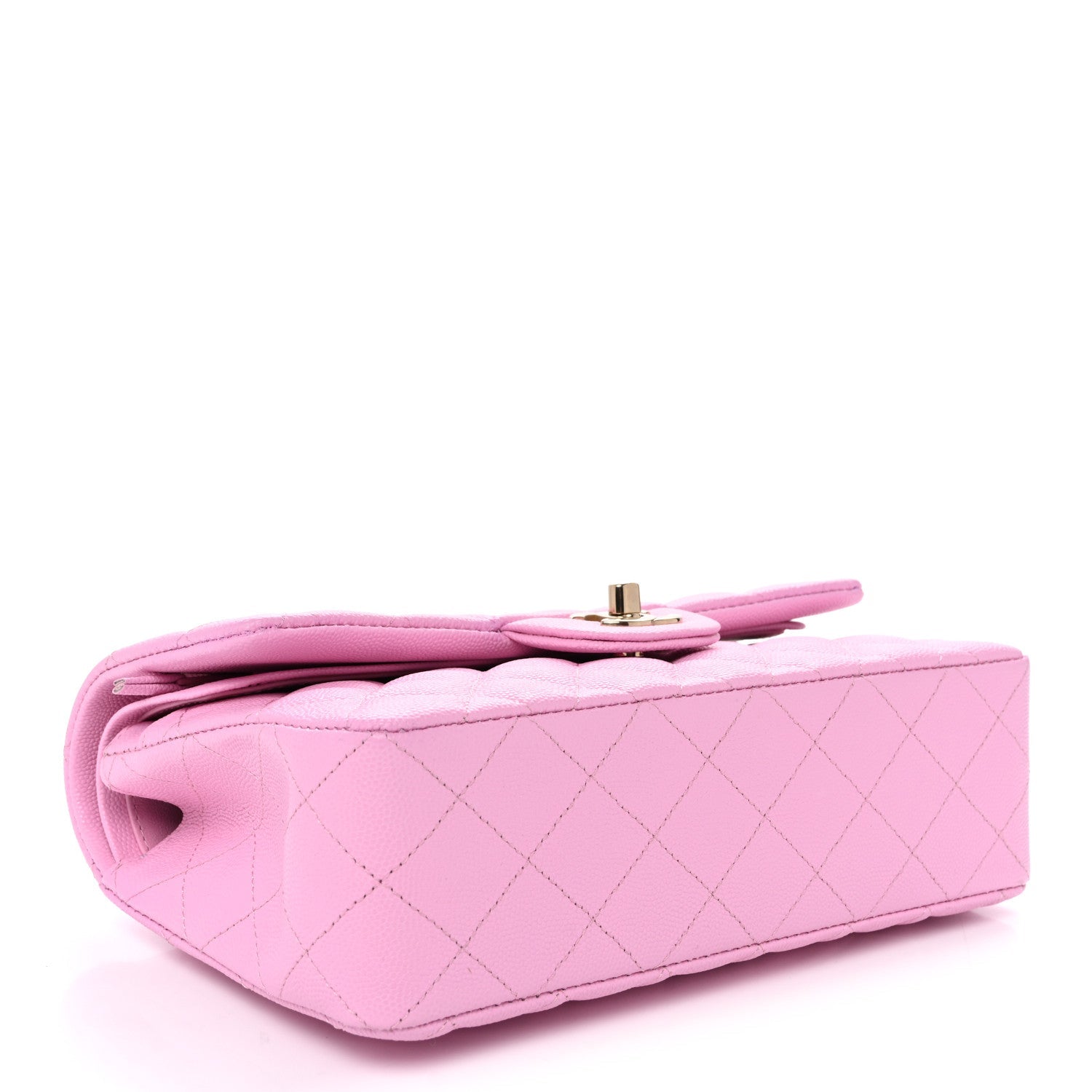 Caviar Quilted Small Double Flap Pink