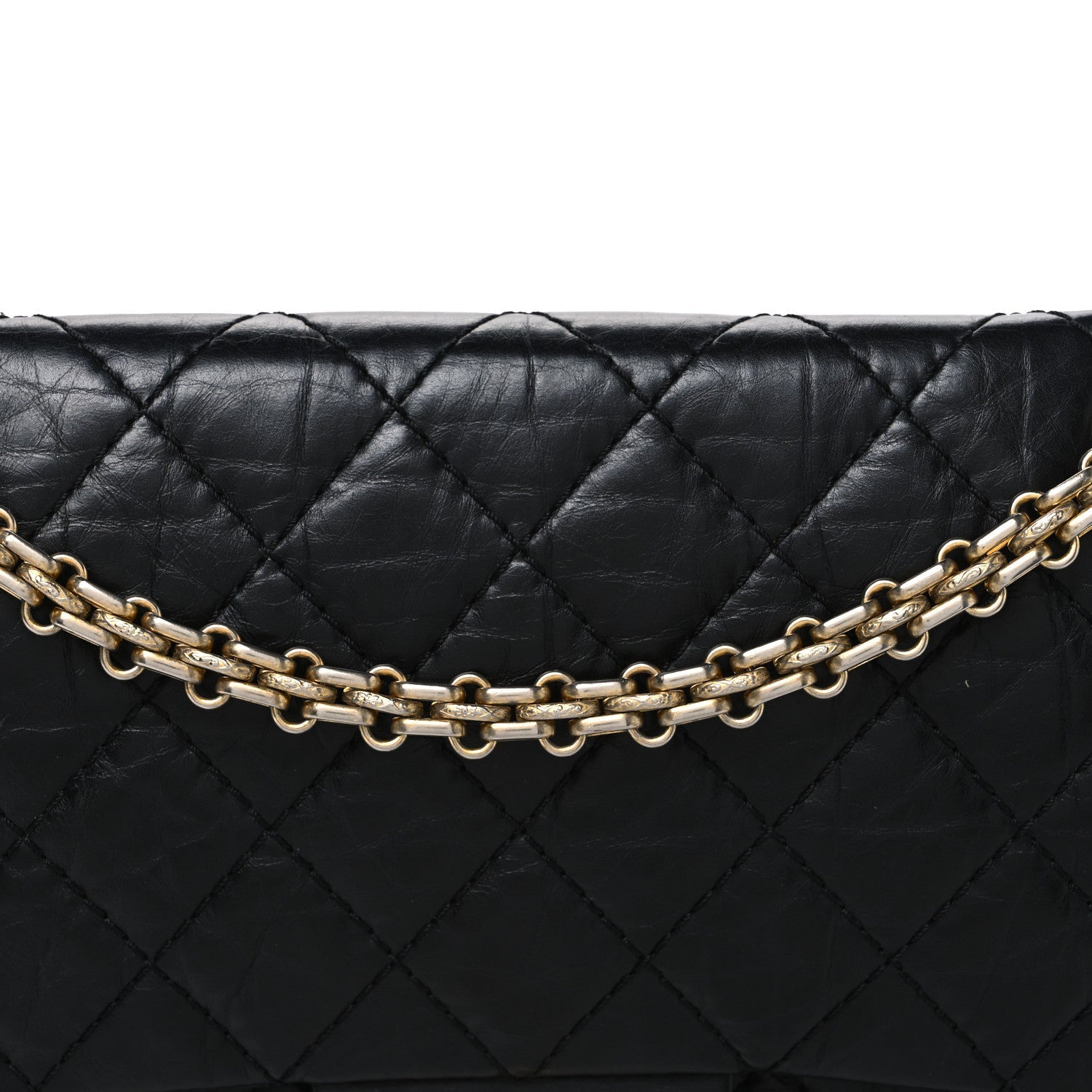 Aged Calfskin Quilted 2.55 Reissue 225 Flap Black