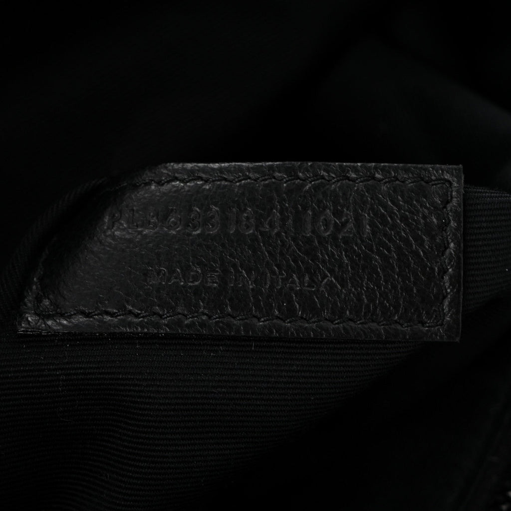 Crinkled Calfskin Matelasse Monogram Medium Niki Chain Satchel Black