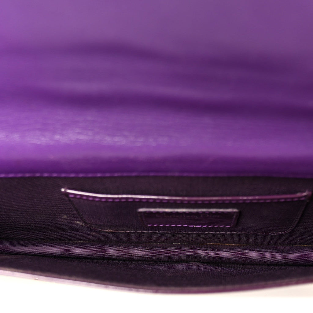 Patent Cannage Lady Dior Convertible Clutch Purple